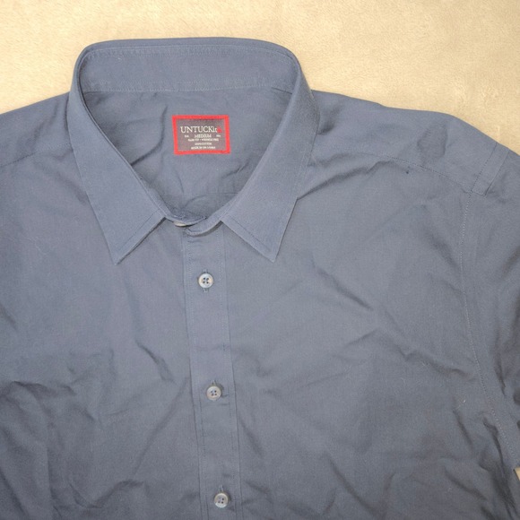 UNTUCKit Other - UNTUCKit Castello-WF Slim Fit Wrinkle Free Navy Blue Button Down Shirt Mens M